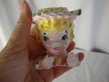 Load image into Gallery viewer, Vintage Enesco Ceramic Blonde Hair Mini Head Vase and Placecard Holder
