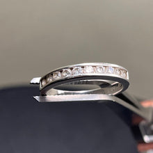 Load image into Gallery viewer, Ring, Sterling Silver, Channel Set Clear Stones, Size 9
