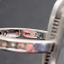 Load image into Gallery viewer, Ring, Sterling Silver, Channel Set Clear Stones, Size 9
