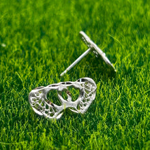 Load image into Gallery viewer, Earrings, Sterling Silver, Double Diamond Cut Hearts
