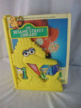 Load image into Gallery viewer, Vintage Sesame Street Library Books *Missing Book 6 with Big Bird Plastic Book Holder Rack Set

