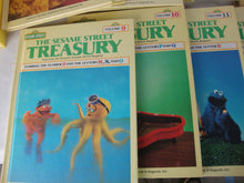 Load image into Gallery viewer, Vintage Sesame Street Library Books *Missing Book 6 with Big Bird Plastic Book Holder Rack Set

