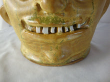 Load image into Gallery viewer, Marvin Bailey SC Folk Art Potter Yellow Green Beady Eye Round Head Ugly Face Jug
