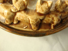 Load image into Gallery viewer, MCM Ceramic Mom Dog with 5 Puppies Brown Glaze Cigarette Ashtray
