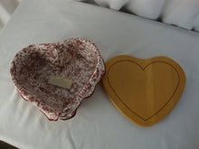 Load image into Gallery viewer, 1999 Longaberger Love Letters Heart Shape Basket with Liner, Protector &amp; Heart Shape Lid
