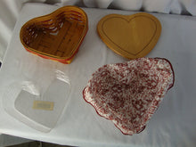 Load image into Gallery viewer, 1999 Longaberger Love Letters Heart Shape Basket with Liner, Protector &amp; Heart Shape Lid
