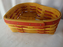 Load image into Gallery viewer, 1999 Longaberger Love Letters Heart Shape Basket with Liner, Protector &amp; Heart Shape Lid
