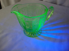 Load image into Gallery viewer, Vintage Vaseline Glass Cameo Ballerina Footed Creamer
