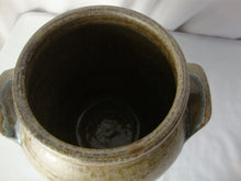 Load image into Gallery viewer, Patton Signed Folk Art Pottery Putty Pottery Crock with Double Handles Blue Crab Outline on Front
