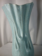 Load image into Gallery viewer, Vintage Turquoise Brown Speckled Four Footed Flower Vase
