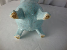 Load image into Gallery viewer, Vintage Turquoise Brown Speckled Four Footed Flower Vase
