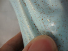 Load image into Gallery viewer, Vintage Turquoise Brown Speckled Four Footed Flower Vase

