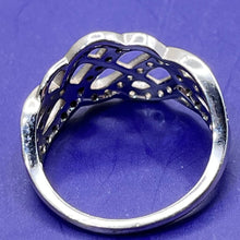 Load image into Gallery viewer, Ring, Sterling Silver, Onyx and CZ Ribbons, Size
