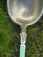 Load image into Gallery viewer, Spoon Set, Set of Six, Sterling Silver with Guilloche Enamel, Demitasse, Hestenes Norway
