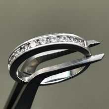 Load image into Gallery viewer, Ring, Sterling Silver, Channel Set Clear Stones, Size 9
