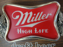 Load image into Gallery viewer, Vintage Miller High Life Draft Beer Faux Wood Angled Lighted Bar Beer Sign Wall Mount

