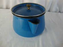 Load image into Gallery viewer, Vintage Blue Enamel No Handle Teapot with Lid
