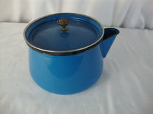 Load image into Gallery viewer, Vintage Blue Enamel No Handle Teapot with Lid
