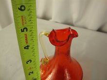 Load image into Gallery viewer, Vintage Amberina Orange Crackle Glass Mini Pitcher 4 1/2"
