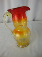 Load image into Gallery viewer, Vintage Amberina Crackle Glass Mini Pitcher

