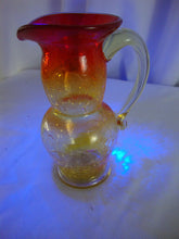 Load image into Gallery viewer, Vintage Amberina Crackle Glass Mini Pitcher
