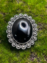 Load image into Gallery viewer, Pendant, Brooch, Sterling Silver, Onyx, Made in Mexico Signed TL-41
