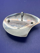Load image into Gallery viewer, Pendant, Brooch, Sterling Silver, Abstract Shield with Large Black Cabochan
