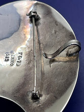 Load image into Gallery viewer, Pendant, Brooch, Sterling Silver, Abstract Shield with Large Black Cabochan
