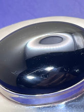 Load image into Gallery viewer, Pendant, Brooch, Sterling Silver, Abstract Shield with Large Black Cabochan
