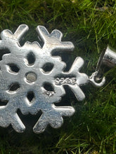 Load image into Gallery viewer, Pendant, Sterling Silver, Snowflake with Clear Stones
