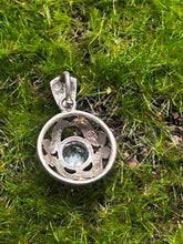 Load image into Gallery viewer, Pendant, Sterling Silver, Blue Topaz/Marcasite
