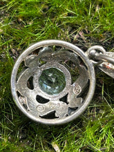 Load image into Gallery viewer, Pendant, Sterling Silver, Blue Topaz/Marcasite

