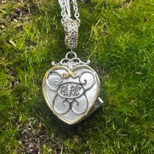 Load image into Gallery viewer, Pendant with Chain, Sterling Pd Silver with Au Accent, M Pearl/Blue Topaz, Gems En Vogue, Paris Heart
