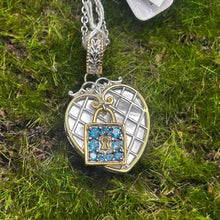 Load image into Gallery viewer, Pendant with Chain, Sterling Pd Silver with Au Accent, M Pearl/Blue Topaz, Gems En Vogue, Paris Heart
