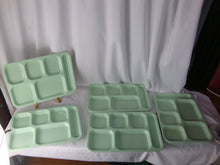 Load image into Gallery viewer, Vintage Dallas Ware Mint Green Melamine Divided Cafeteria Lunch Trays Set of 5
