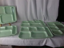 Load image into Gallery viewer, Vintage Dallas Ware Mint Green Melamine Divided Cafeteria Lunch Trays Set of 5
