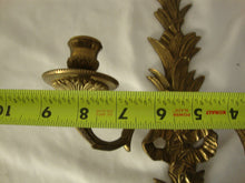 Load image into Gallery viewer, Vintage Brass Rococo Revival Style Floral Two Arm Candleholder Sconces Set of 2
