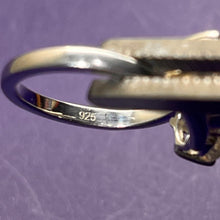 Load image into Gallery viewer, Ring, Sterling Silver, Three Labradorite Gems, Size 5
