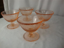 Load image into Gallery viewer, Vintage LE Smith Pink Crackle Exterior Footed Sherbet Cups Set of 4
