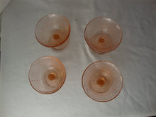 Load image into Gallery viewer, Vintage LE Smith Pink Crackle Exterior Footed Sherbet Cups Set of 4
