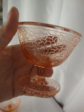 Load image into Gallery viewer, Vintage LE Smith Pink Crackle Exterior Footed Sherbet Cups Set of 4
