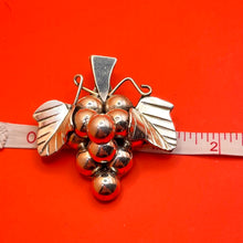 Load image into Gallery viewer, Pendant, Brooch, Sterling Silver, Grape Cluster, puffy, Mexico
