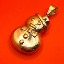 Load image into Gallery viewer, Pendant, Sterling Silver, Snowman, puffy
