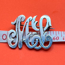 Load image into Gallery viewer, Pin, Brooch, Sterling Silver, Initials ML
