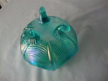 Load image into Gallery viewer, Vintage Fenton Aqua Blue Opalescent Glass Footed Rose Bowl
