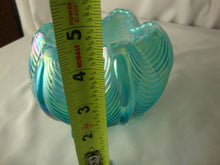 Load image into Gallery viewer, Vintage Fenton Aqua Blue Opalescent Glass Footed Rose Bowl
