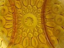 Load image into Gallery viewer, Vintage LE Smith Amber Glass Moon Stars Divided Vegetable Snack Round Serving Dish Bowl
