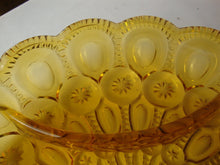 Load image into Gallery viewer, Vintage LE Smith Amber Glass Moon Stars Divided Vegetable Snack Round Serving Dish Bowl
