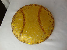 Load image into Gallery viewer, Vintage LE Smith Amber Glass Moon Stars Divided Vegetable Snack Round Serving Dish Bowl
