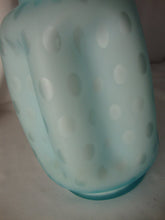 Load image into Gallery viewer, Vintage Fenton Powder Blue Overlay Matte Optic Bubble Pinched Vase 8"
